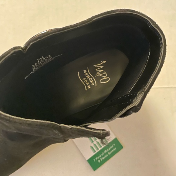 Impo Black Faux Suede Genesis Ankle Wedge Heel Bootie Boot - 9 - Picture 7 of 8